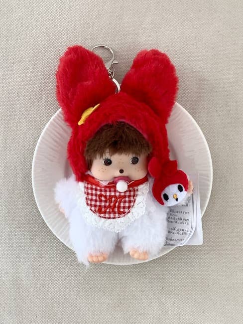 Weicher Baby-Affen-Häschen-Schlüsselanhänger, niedlicher Plüschpuppen-Taschenanhänger für den Großhandel von MOND HAUS