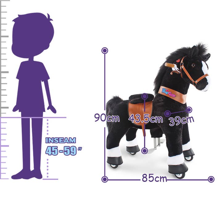 PonyCycle GmbH – Cavalo de baloiço - Crianças por atacado – Brinquedo de Montar PonyCycle Cavalo Preto de Pelúcia Presente para Crianças8