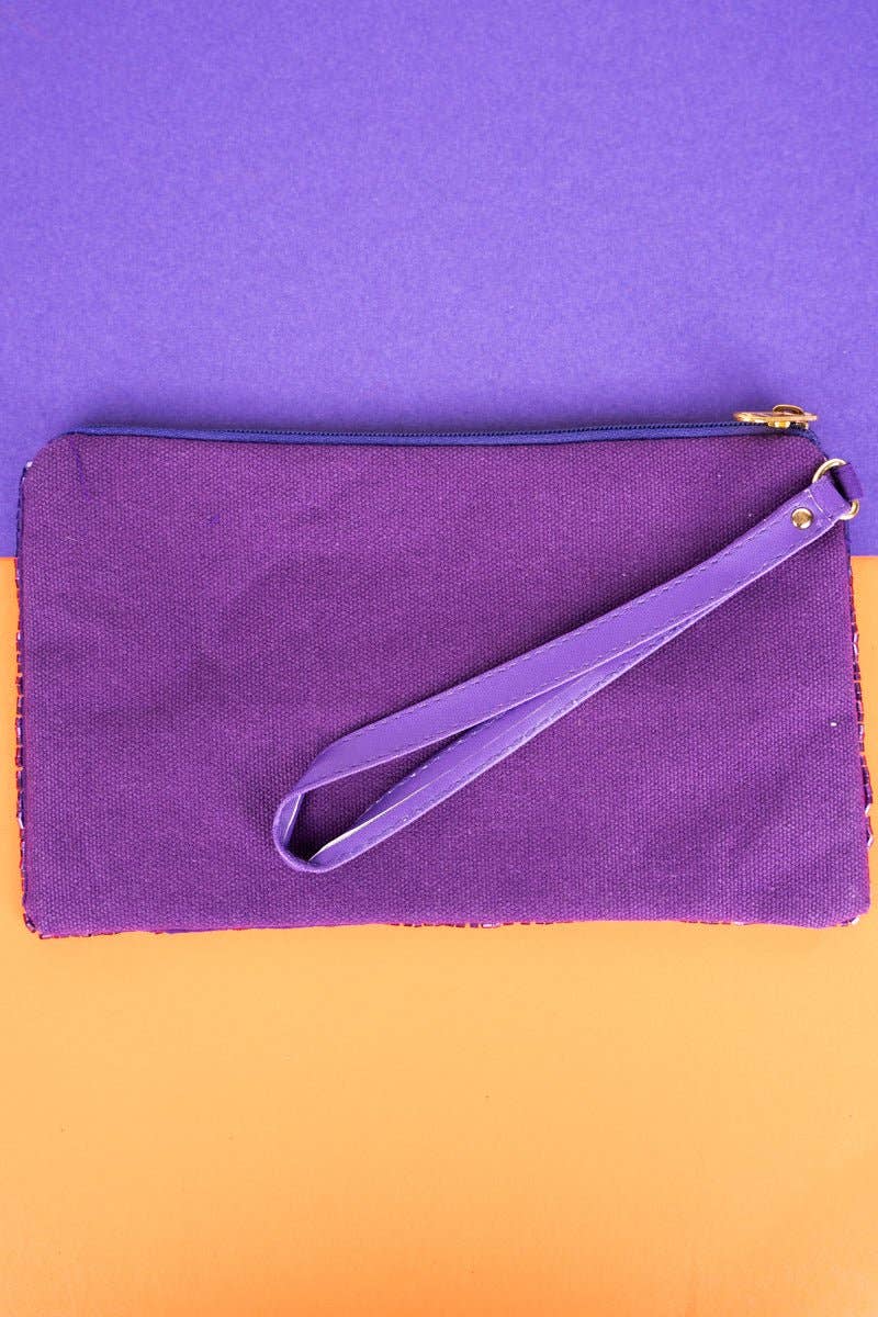 Wholesale Accessory Market - Wholesale Coin Purse - Women's - Viola 'Spooky' Purple Seed Bead Wristlet Coin Purse1