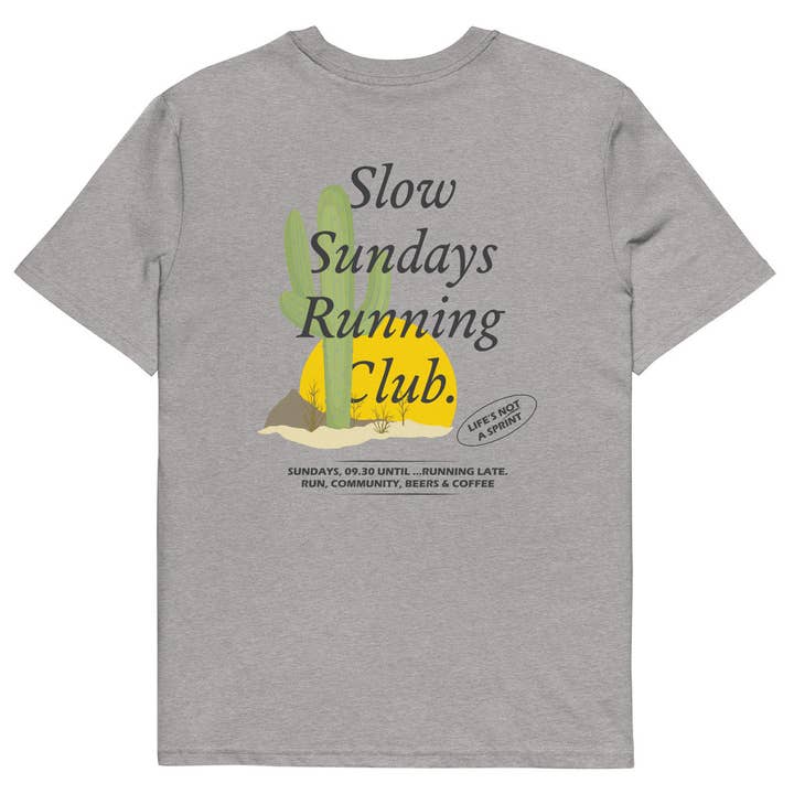 Camiseta de Algodón Orgánico del Club de Corredores Cactus Slow Sundays para venta al por mayor de ANCHOR & CREW