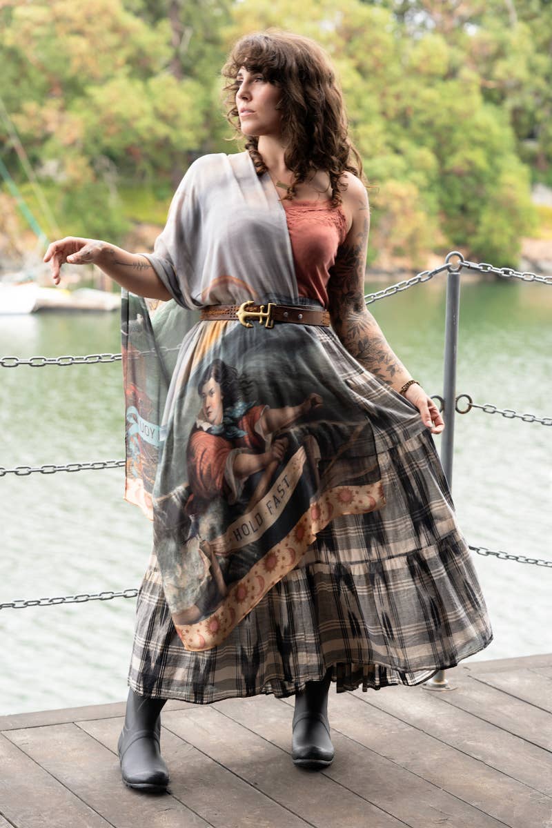 Market of Stars (USA) - Wholesale Scarf - Women's - Hold Fast Scarf with Boat, Sun, Moon & Rainbow5