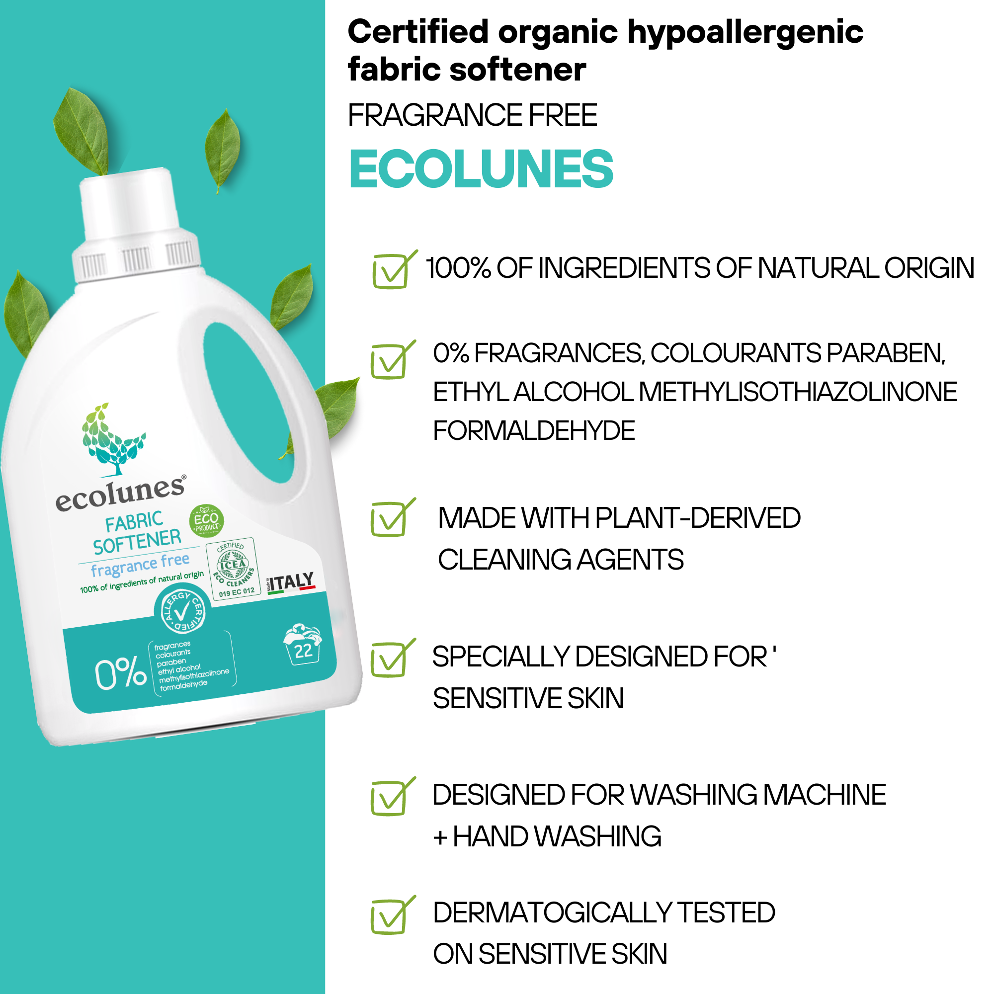Ecolunes – wholesale Liquid laundry detergent – Fabric Softener Fragrance Free1