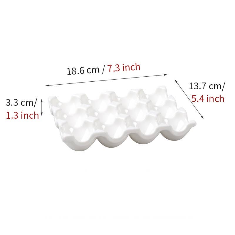 Homerely (We Cover All Import Duties) - Vente Coquetier - Plateau porte-œufs en céramique colorée | Organisateur de rangement1