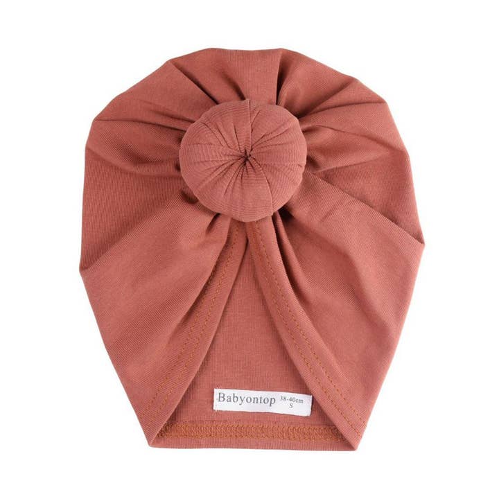 BABYONTOP – wholesale Mössa för nyfödda - Baby – Turban Coton JUSTINE - Brun de Mars