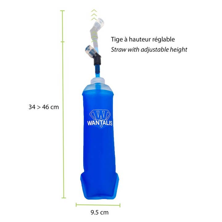 Wantalis Sport - Wholesale Water Bottle - 500ml Running Flask with Adjustable Straw and Valve3