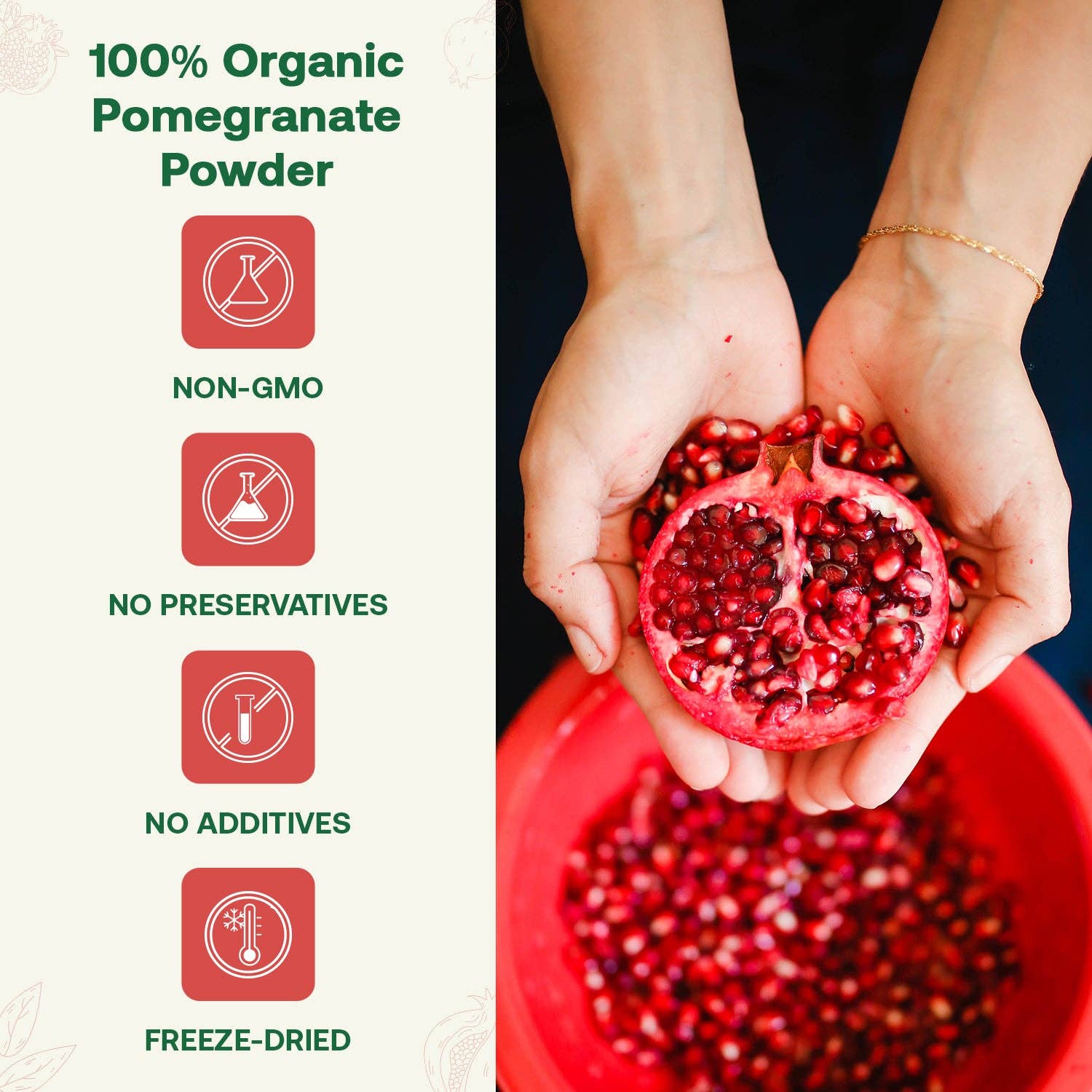 Quay Naturals - Wholesale Powdered Health Drink - Organic Pomegranate Juice Powder3