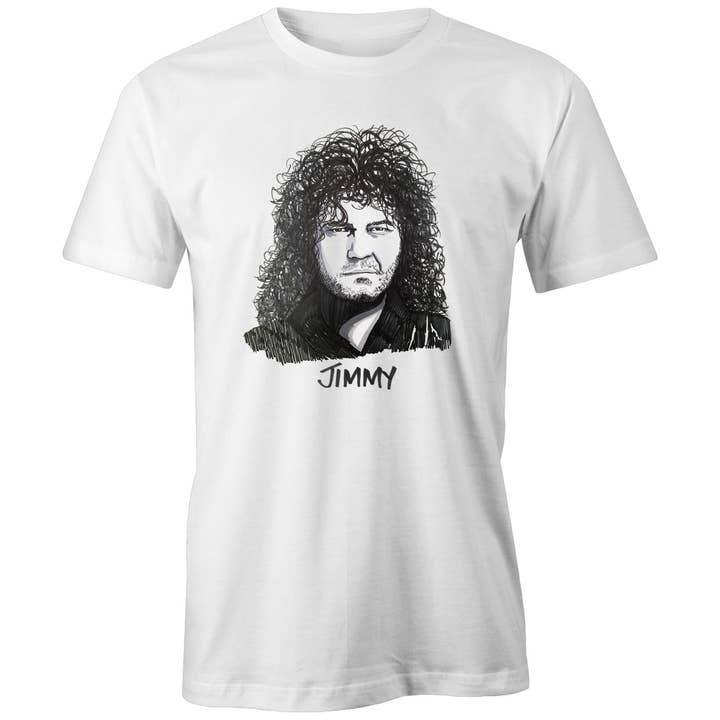 White Jimmy Barnes - Mens T-Shirt for wholesale on Faire