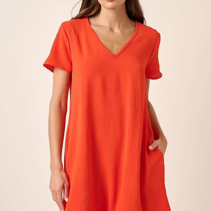 mittoshop - Wholesale Jurk - Dames - AIRFLOW SHIFTJURK MET V-HALS EN KORTE MOUWEN13