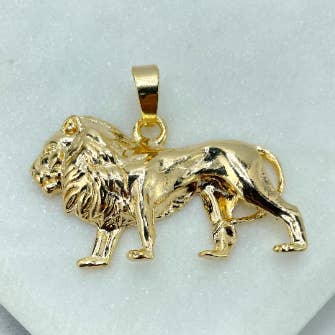18k Gold Filled Lion's full body Shape Charm Pendant, Animal Lovers Jewelry for wholesale by Luxus Accessories