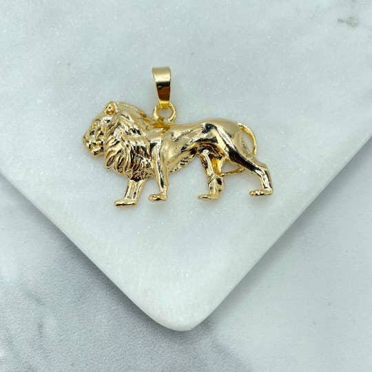18k Gold Filled Lion's full body Shape Charm Pendant, Animal Lovers Jewelry for wholesale by Luxus Accessories