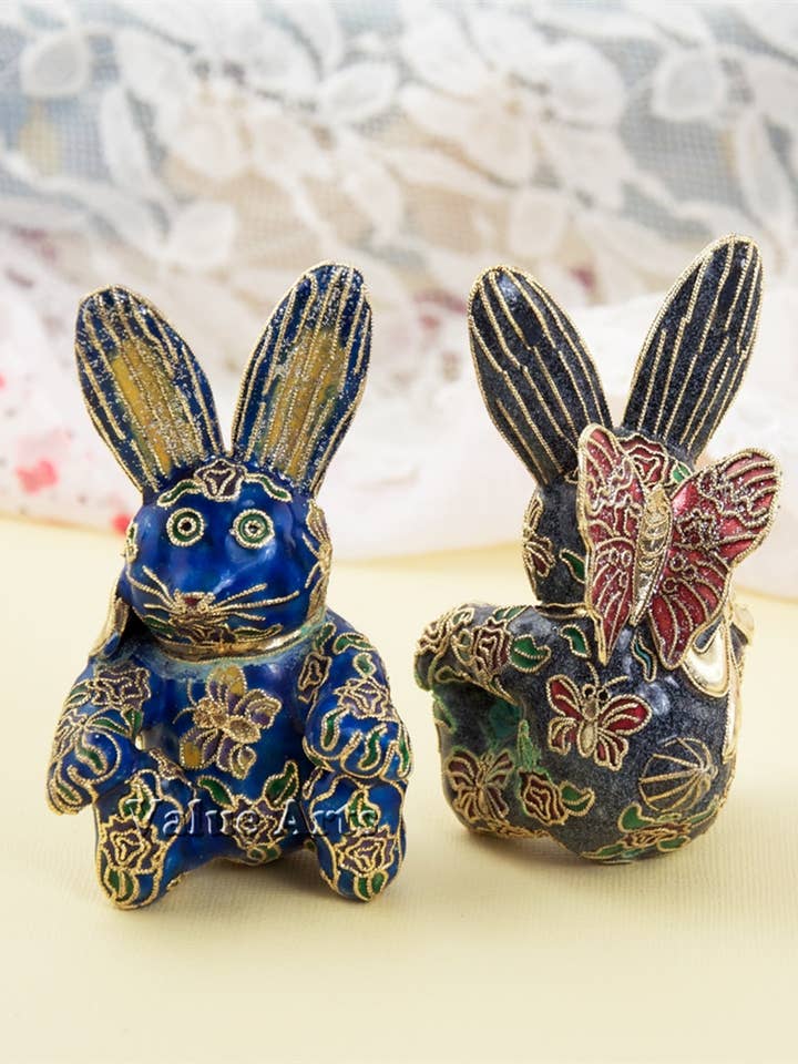 Cloisonne Bunny With Butterfly for wholesale by Value Arts