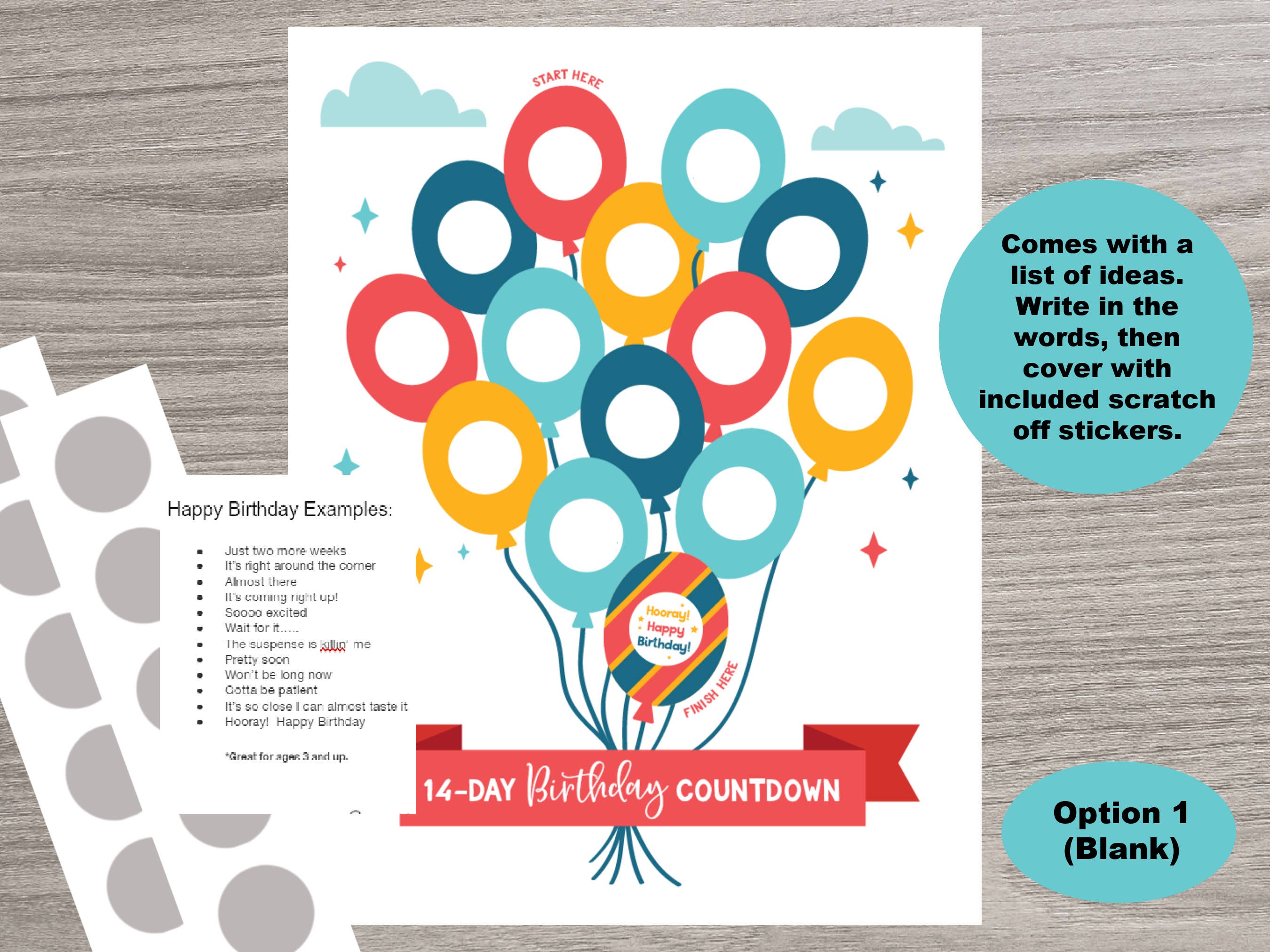 Scratch Away - Wholesale Advent Calendar - Scratch OFF 14-Day Birthday Advent Calendar0