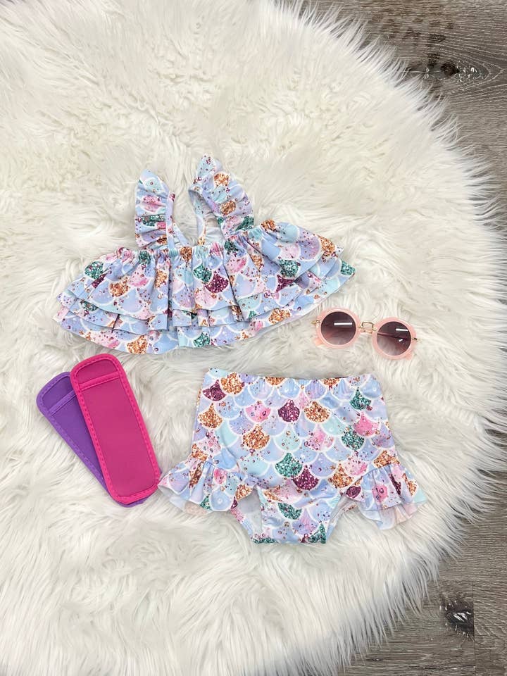 Mermaid Glitter Swim Suit for wholesale by Two Cute Boutique LLC