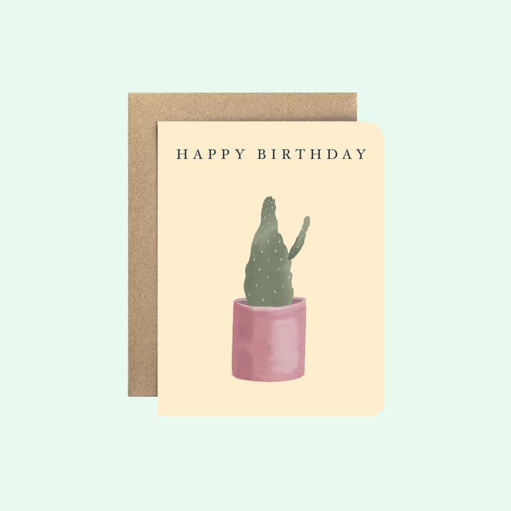 Cartão de saudação de cacto por atacado de Blue Whale Paper Co