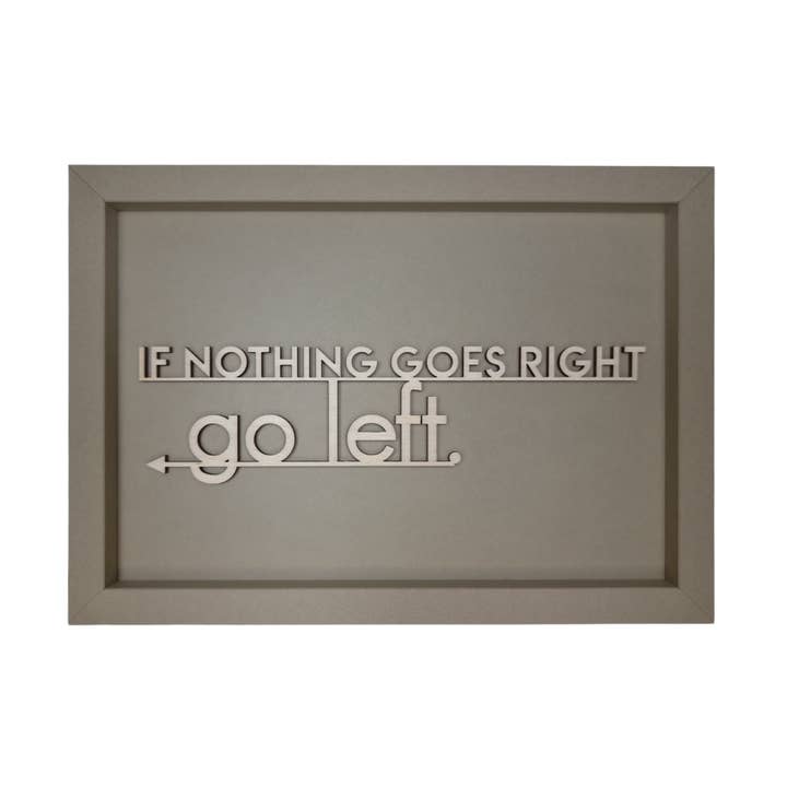 IF NOTHING GO´S RIGHT... - Rahmen Karte Holzschriftzug für den Großhandel von werkpunk