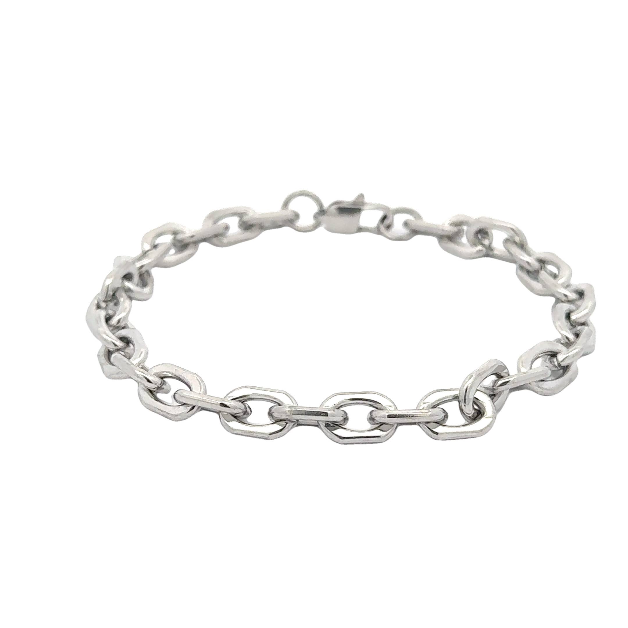 PAXPARIS – wholesale Link & chain bracelet – Men's Flattened Oval Link Chain Bracelet, Polished, 6.5mm3