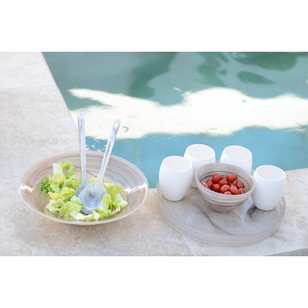 AULICA - Wholesale Serving Utensil - Marble resin salad servers2