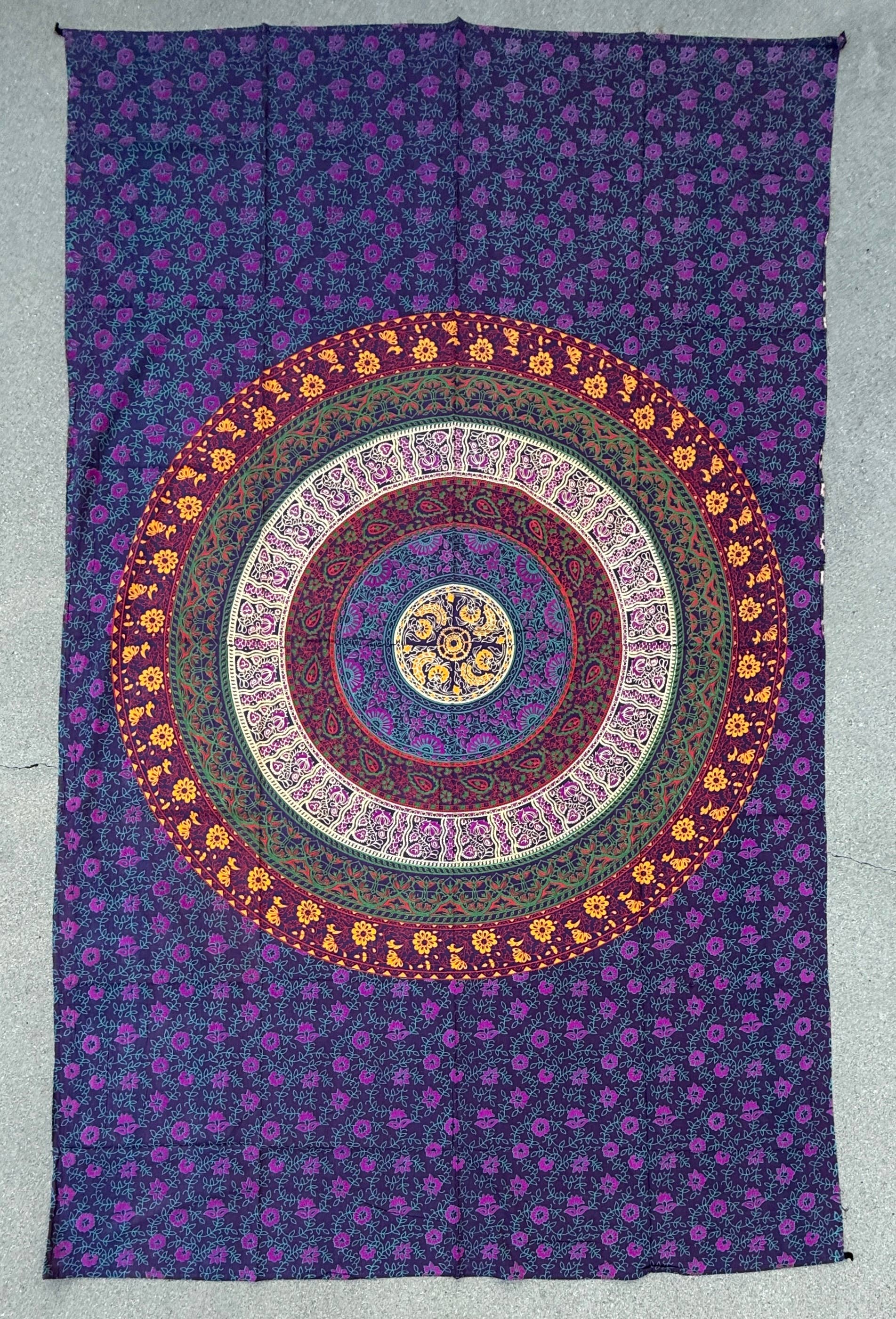 Lungta Imports - Wholesale Tapestry/Textile - Floral Mandala Tapestry Wall Decor Beach Throw 80X50 Inches14