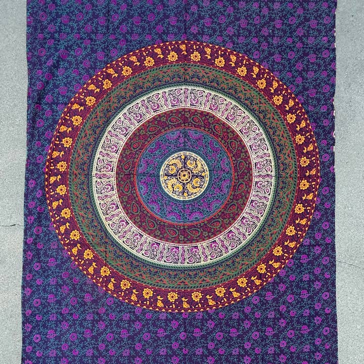 Lungta Imports - Wholesale Tapestry/Textile - Floral Mandala Tapestry Wall Decor Beach Throw 80X50 Inches14