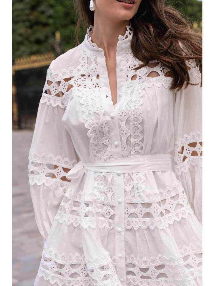 CHOKLATE PARIS (US No duties) - Venta al por mayor Conjuntos de top y falda - Mujer - Conjunto de camisa crop y falda de algodón calado Ellie - 81013 & 810159