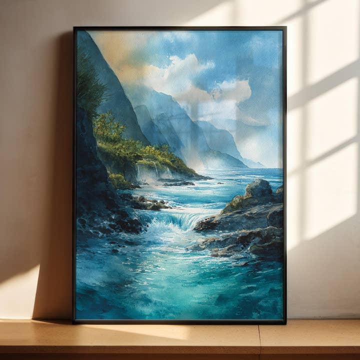 Maui, Hawaii – Watercolor Art Print for wholesale by Premium Travel Art