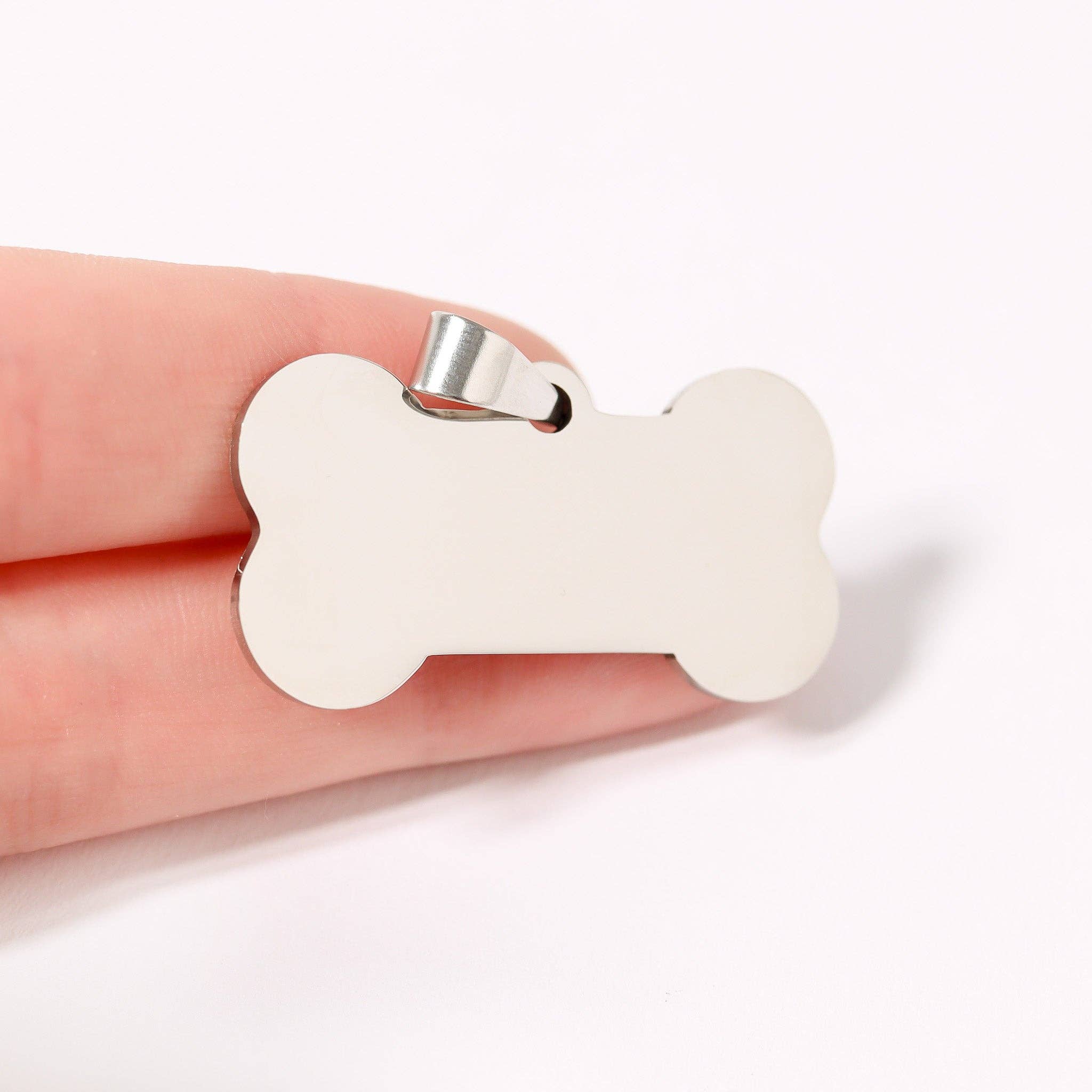 WJW - Vente Médaille pour collier – chat et chien - Médaille vierge en os de chien en acier inoxydable PVD or 18 carats4