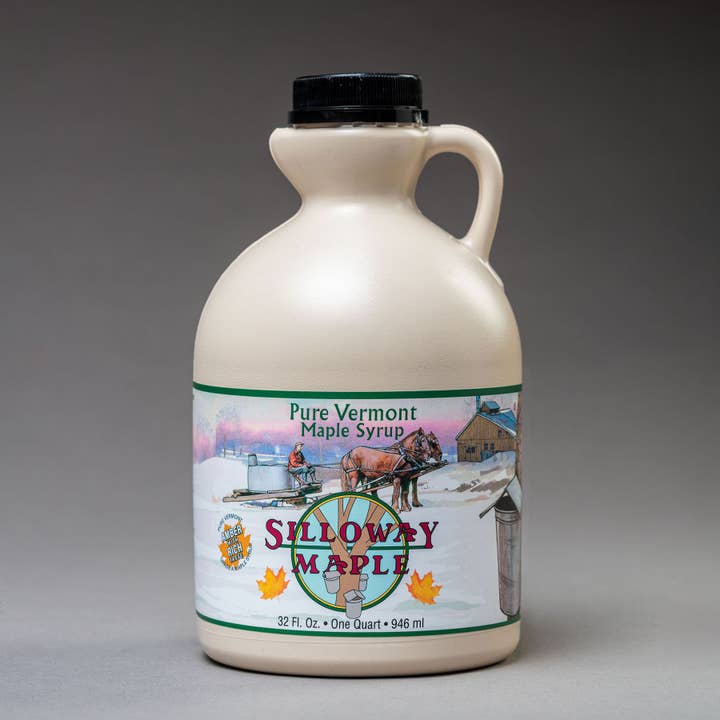Pure Vermont Woodfired Maple Syrup Jug - Quart for wholesale by Silloway Maple