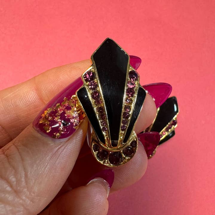 Art Deco Vintage Clip On Earrings for wholesale by nostalgique NYC