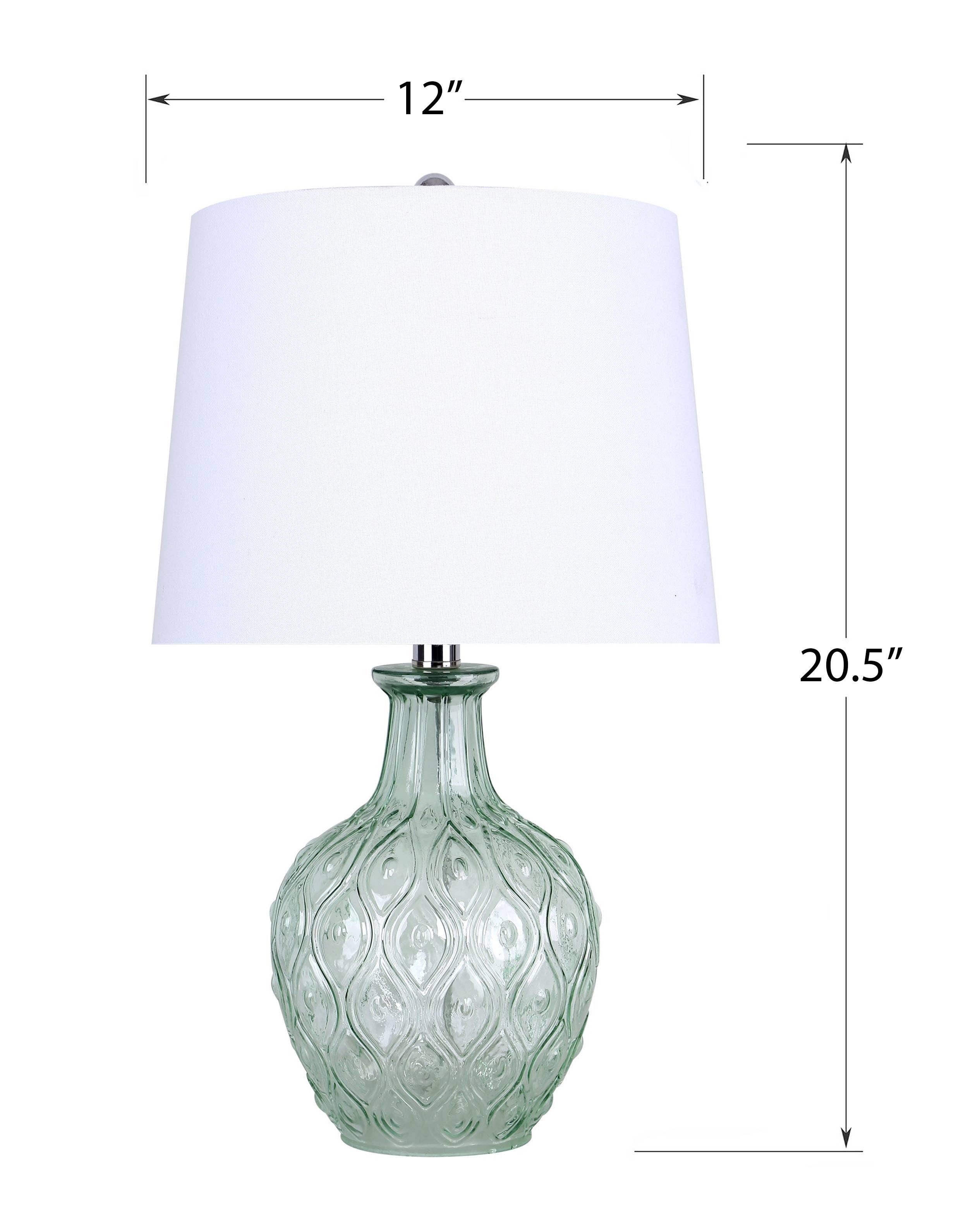 LumiSource and Grandview Gallery - Wholesale Accent/Desk Lamp - 20.5" Glass Table Lamp w/ Patterned Base & Linen Shade (2PK)11