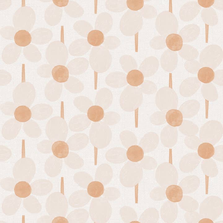 Flower Power Blush Peel and Stick Wallpaper, 56 sq ft for wholesale by Tempaper & Co ®