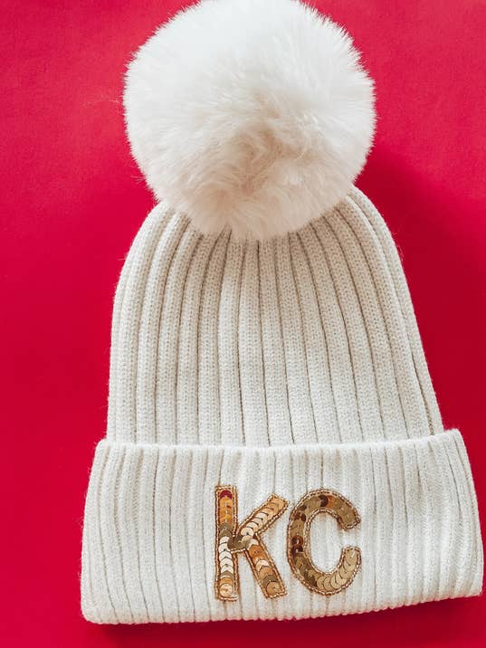 Cremefarbene KC Sequin Shimmer Mütze für den Großhandel von Locale