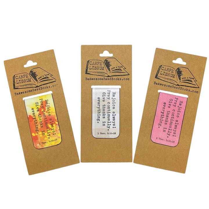 Rejoice Always (1 Thessalonians 5:16-18) Single Magnetic Bookmark for wholesale by Carpe Librum
