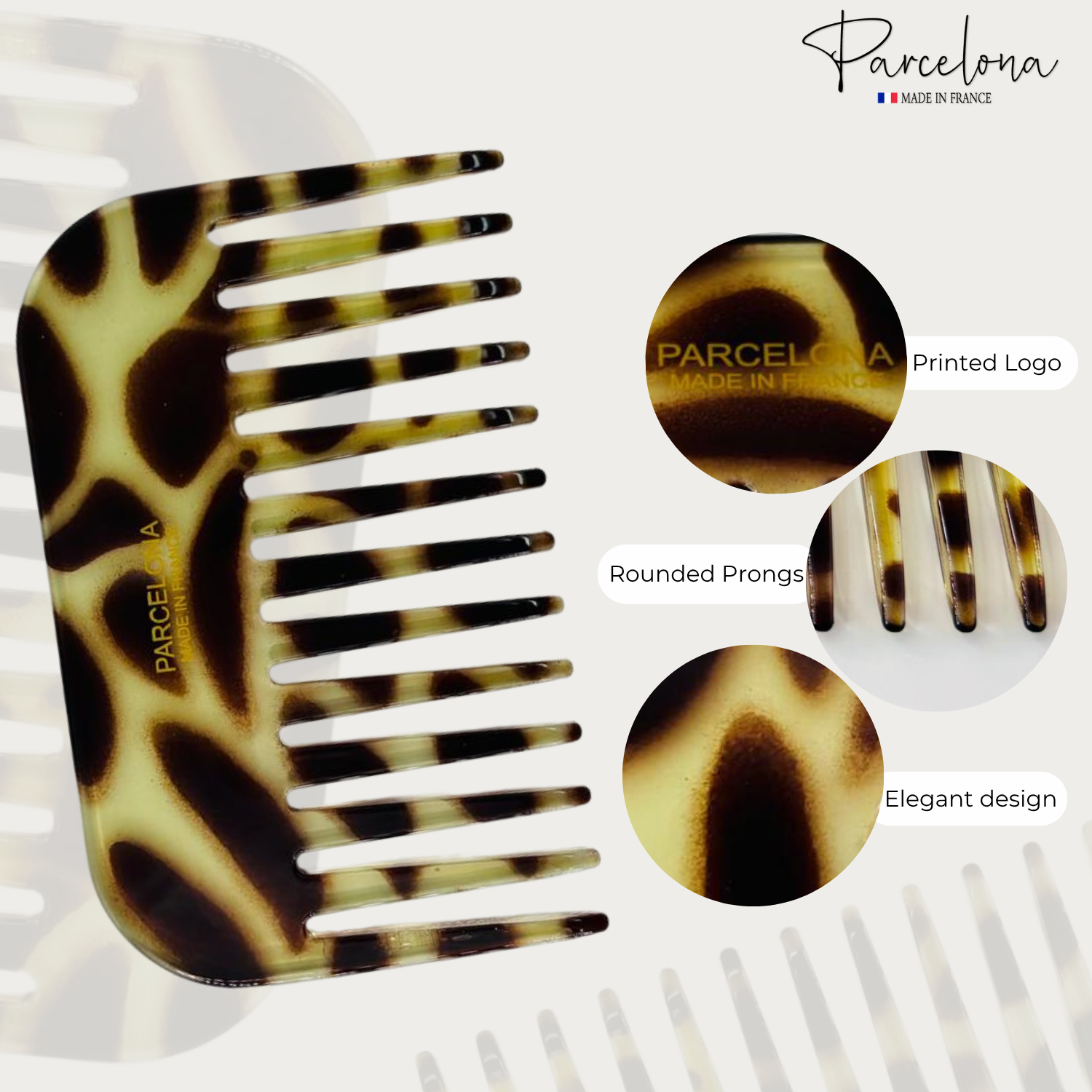 Parcelona - Wholesale Hair Brush/Comb - Parcelona Wide Tooth Comb Tropical Toucan Floral Print Comb for Thick Curly Hair28