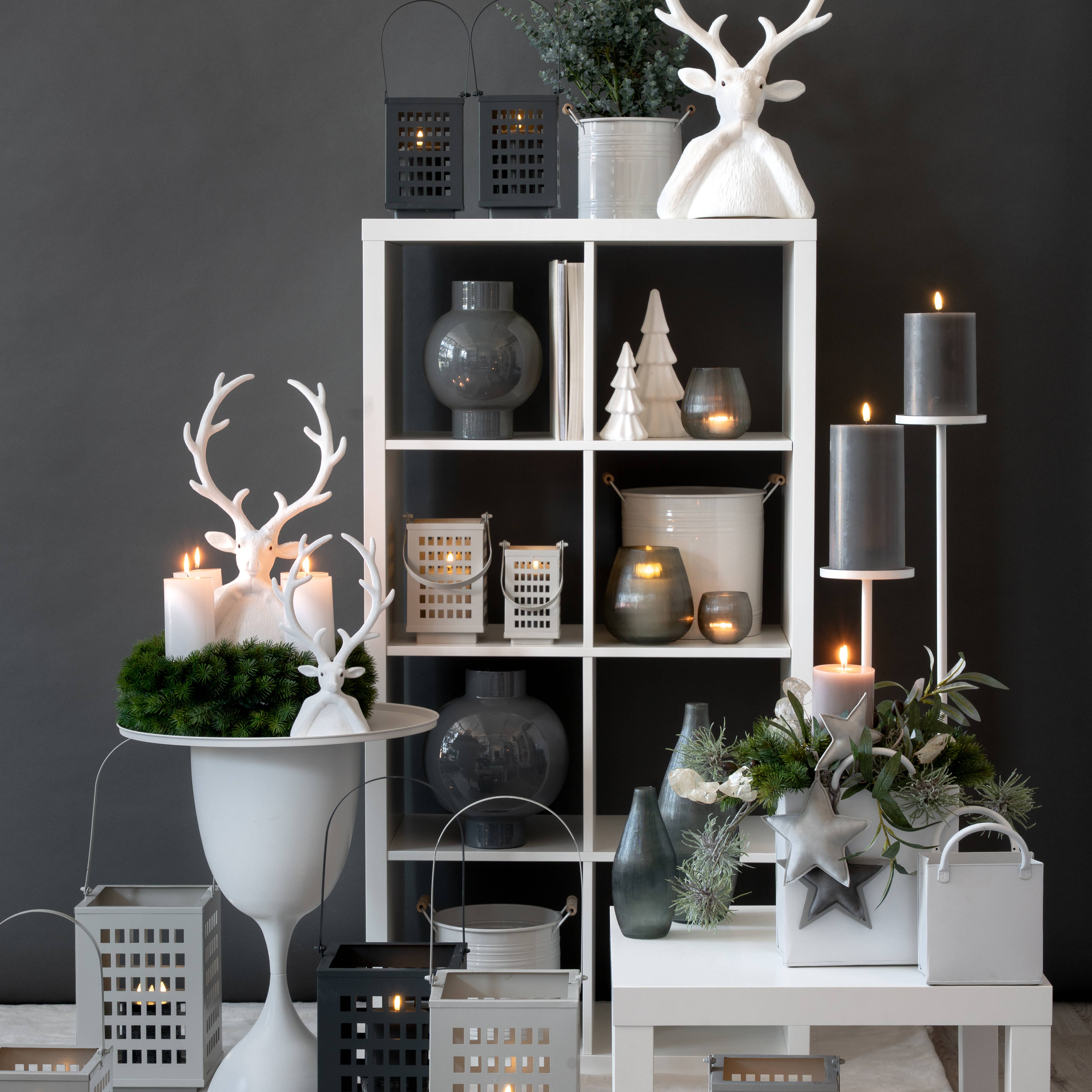 Vosteen - Wholesale Kaarsenhouder - Glazen theelichthouder Foggia, Ø 9 cm, H 8,5 cm, grijs1