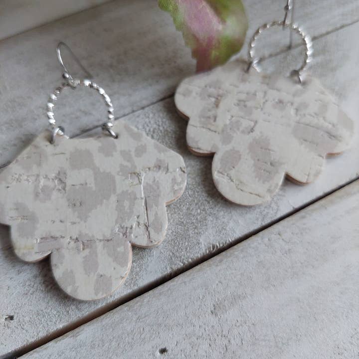 Scallop statement earrings for wholesale by TenderEssentials ~ handmade jewelry