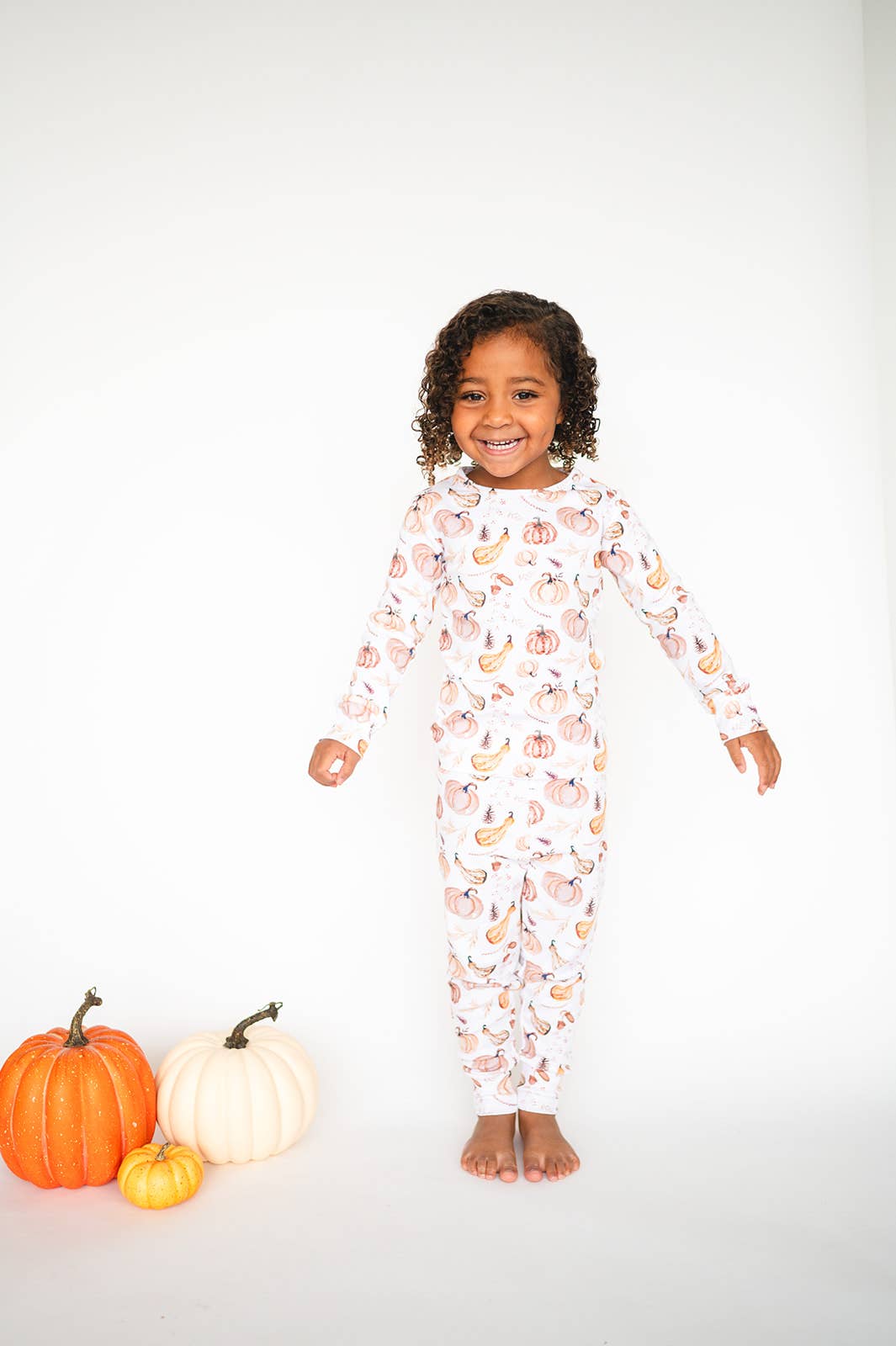 Gaia Baby Goods - Venta al por mayor Pijama - Bebé - Pijama de algodón orgánico para bebés y niños pequeños con estampado de calabaza5