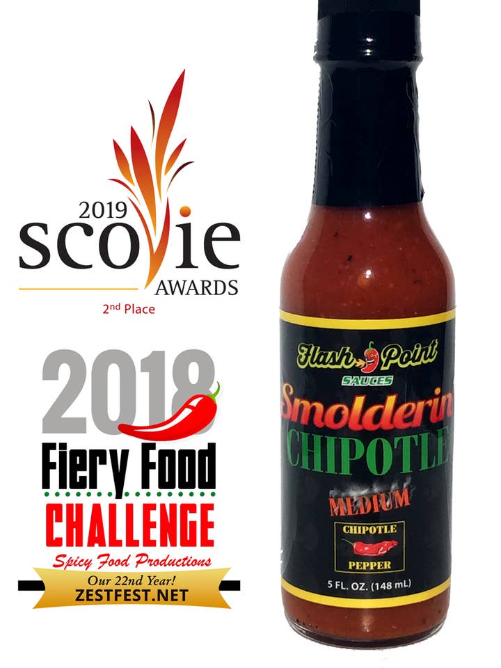 Smolderin' Chipotle - 5 OZ Flaschenpreis - Großhandel für den Großhandel von Flash Point Sauces, LLC