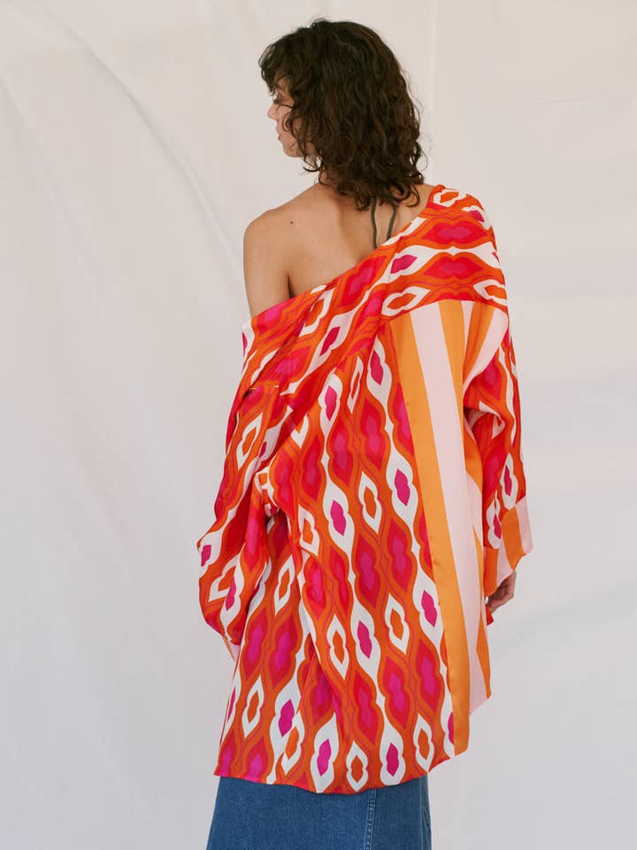 Kimono imprimé COLISEE pour la vente par Parisienne et alors