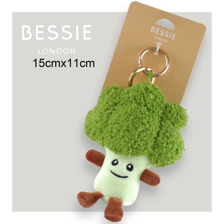 Bessie London - Wholesale Keychain - Women's - PLUSH BROCCOLI BAG CHARM