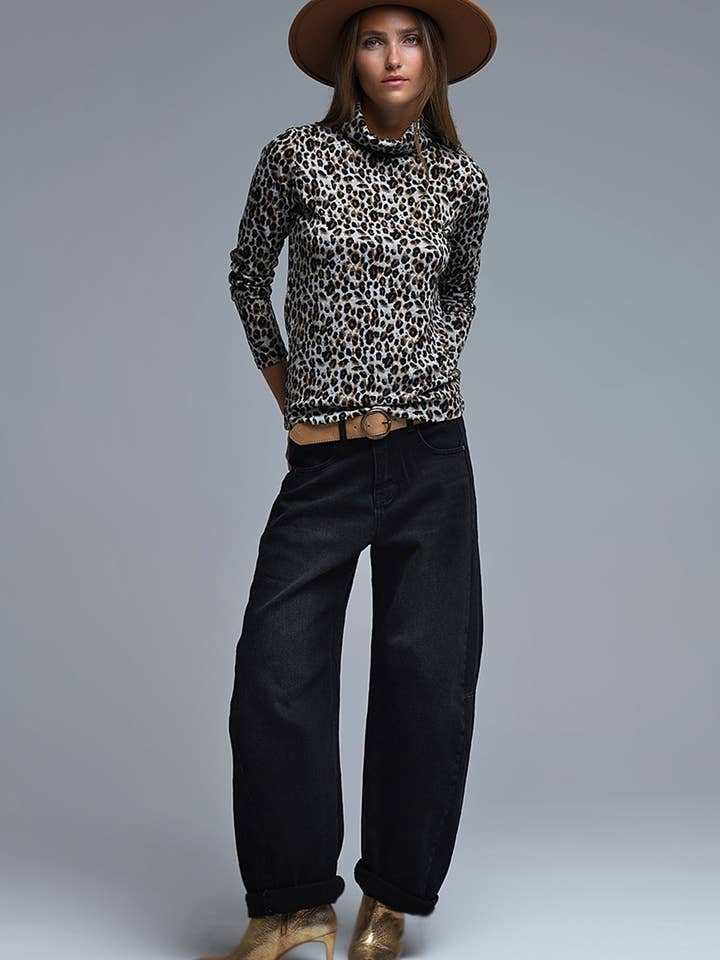 Black Barrel Jeans With Side Seam Detail for wholesale on Faire3