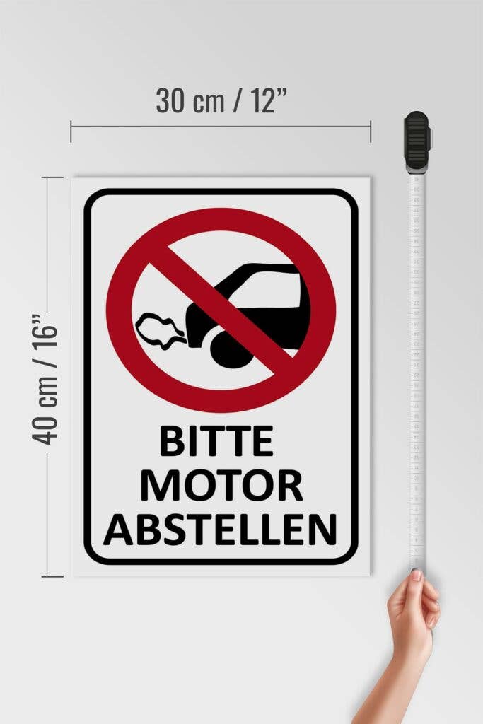 Femer - Wholesale Sign - Wooden sign note 30x40 cm Please turn off the engine wooden decorative sign4