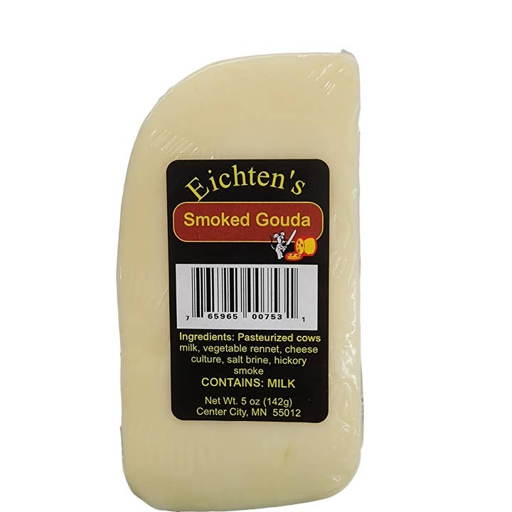 Smoked Gouda Cheese 5 OZ Wedge for wholesale by Eichtens Cheese