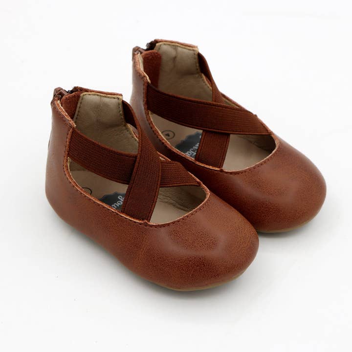 PRE-Order Zipper Ballet Distressed Brown for wholesale by Yourtay