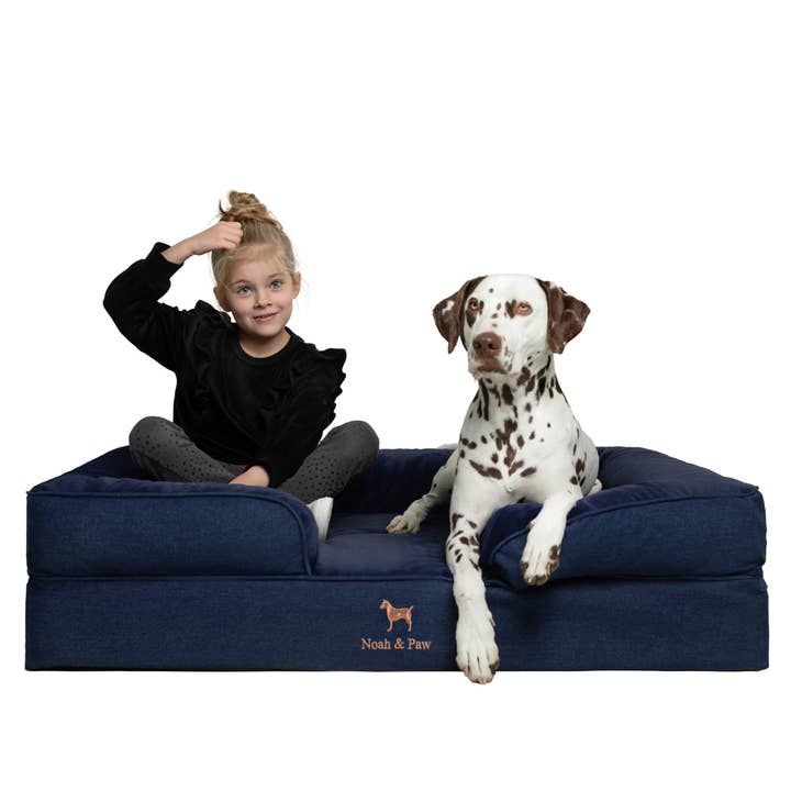 NOAH AND PAW LLC – Großhandel Haustierbett – Katze/Hund – Orthopädisches Haustierbett aus Denim, Memory-Schaum, mit kühlendem Gel durchzogen3