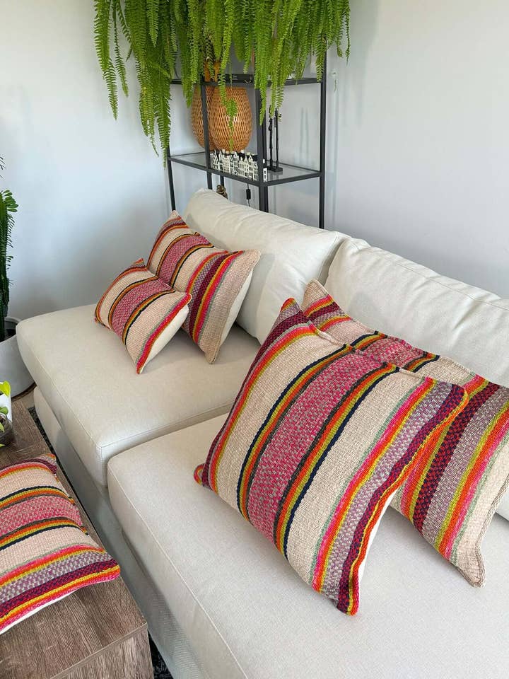 Handwoven Wool Cushion - Pattern 4 (multiple sizes, incl. feather insert*) for wholesale by Orange Inca