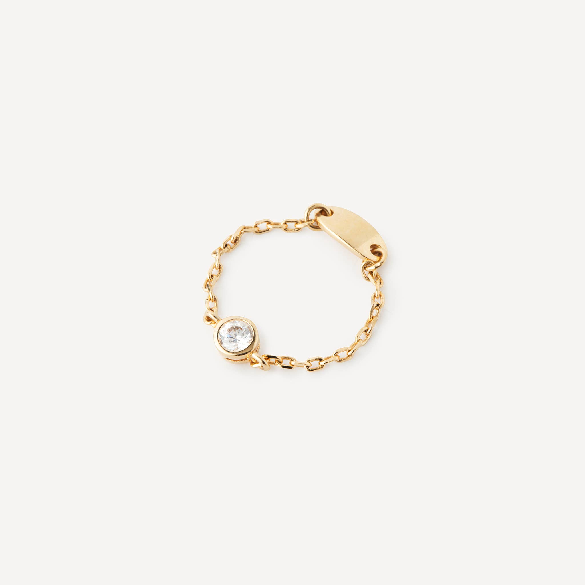 Meora Paris - Wholesale Chain Ring - 18k Gold Plated Sparkle Chain Ring0
