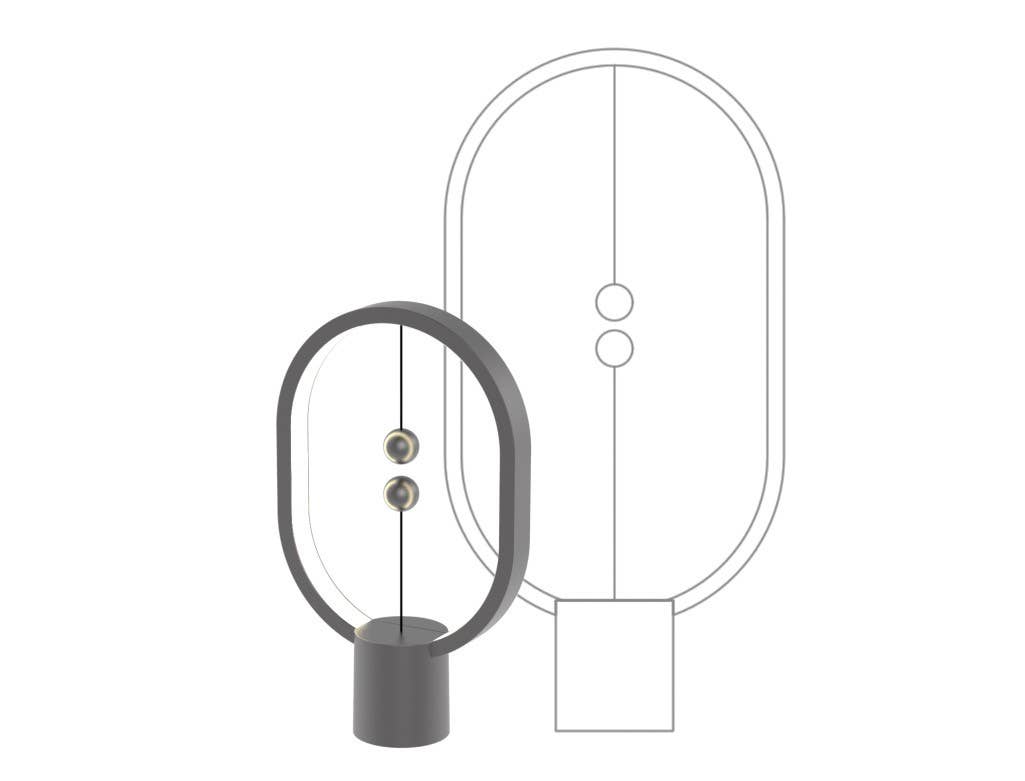 Allocacoc DesignNest – Großhandel Akzent-/Schreibtischleuchte – Heng Balance Lampe Ellipse, Kunststoff, USB-C, regulär und klein0