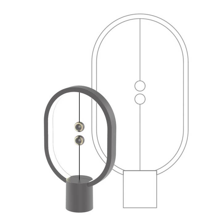 Allocacoc DesignNest – Großhandel Akzent-/Schreibtischleuchte – Heng Balance Lampe Ellipse, Kunststoff, USB-C, regulär und klein