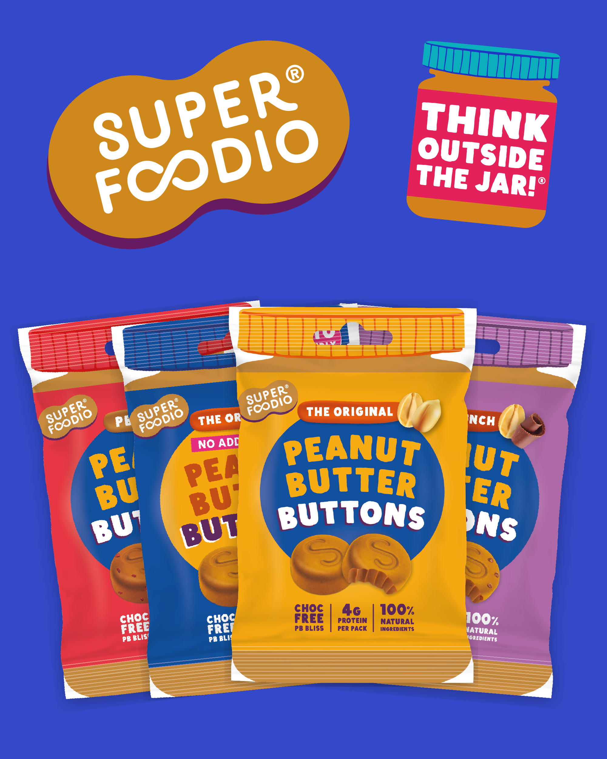 Superfoodio – wholesale Nuts – Peanut Butter Buttons - No Added Sugar (20g x 15 packs)5