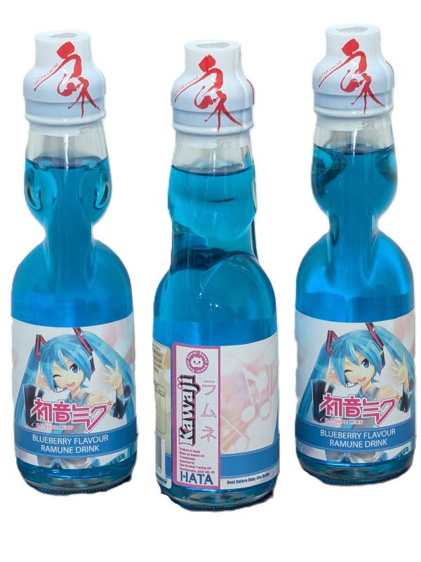Hatsune Miku Blueberry Flavour Ramune Soda 200ml for wholesale by Kawaji